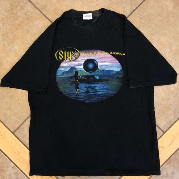 All Sport Events Other - Styx Band Tee Brave New World Tour 2000 VTG. tee
